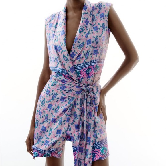 ZARA PRINTED WRAP DRESS - Picture 2 of 10